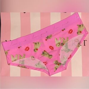 New Victoria’s Secret Pink panties VS PINK logo hipster panty neon pink dog lips